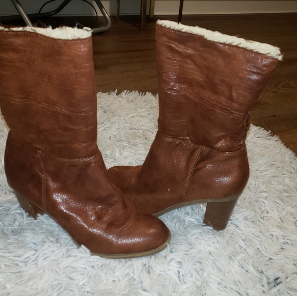 Brown Faux Leather Booties - Picture 3 of 4